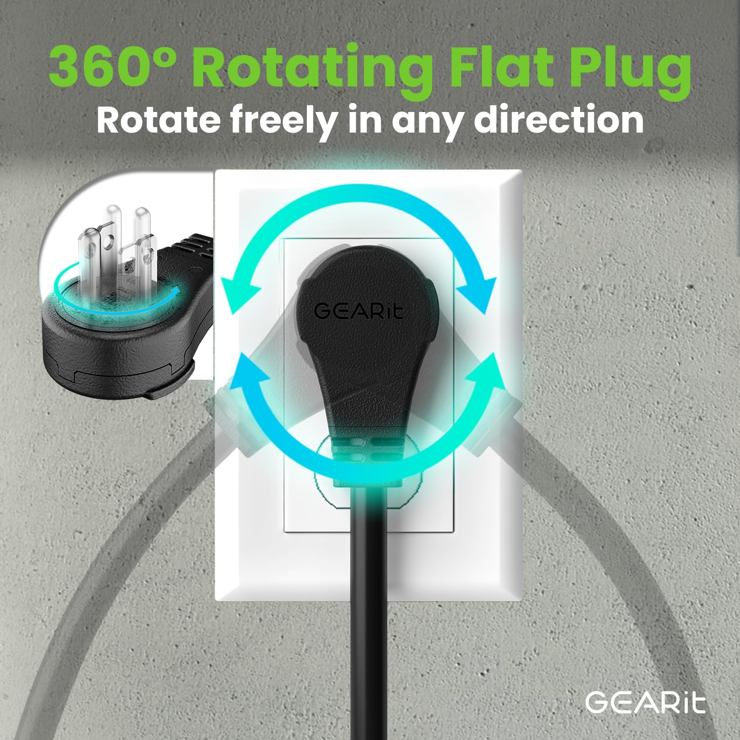 GEARit 16/3 all-purpose cord supports up to 13A and 1625W for tools