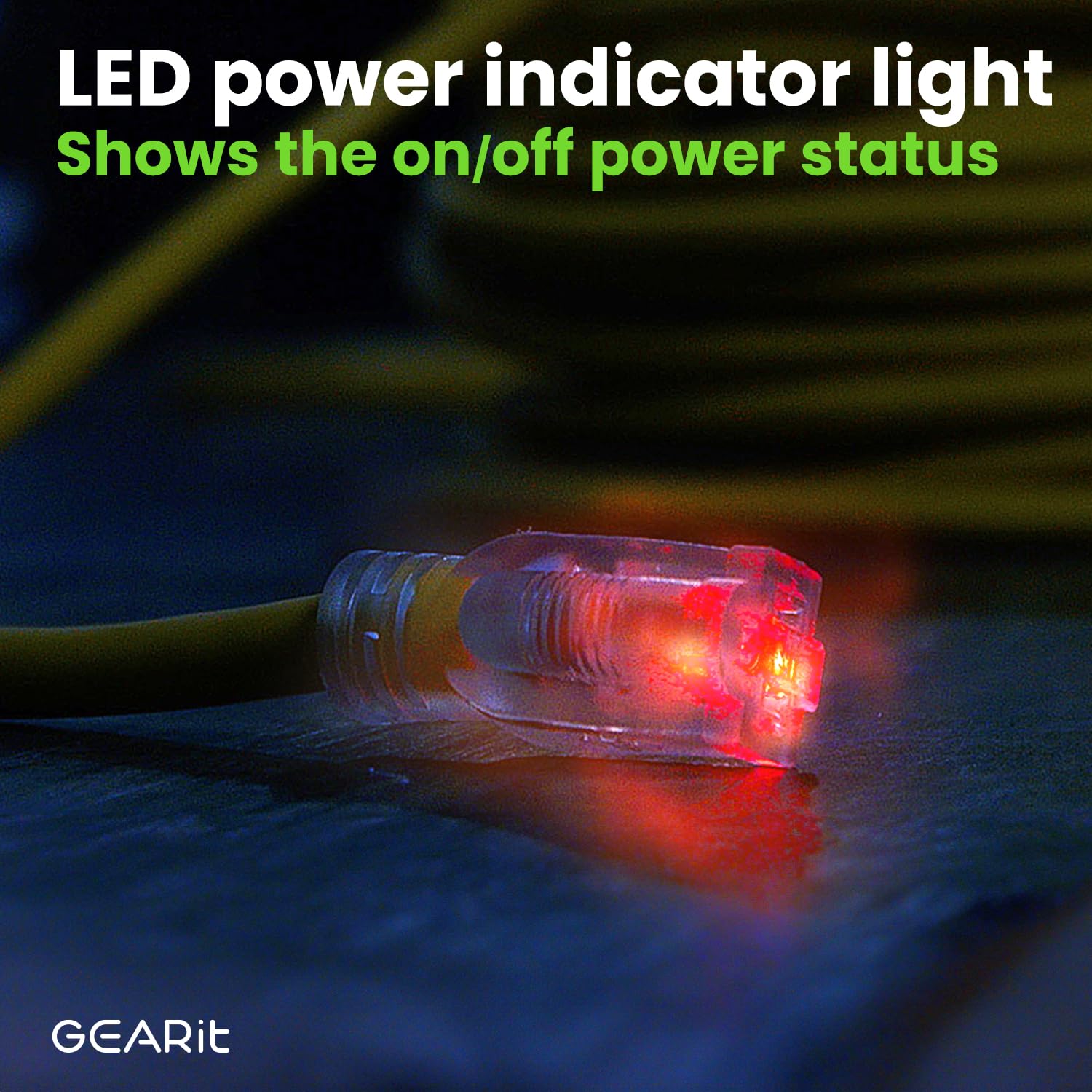 GEARit 14 AWG three-conductor cord delivers stable current for lawn and garden tools.