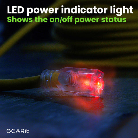 GEARit 14 AWG three-conductor cord delivers stable current for lawn and garden tools.