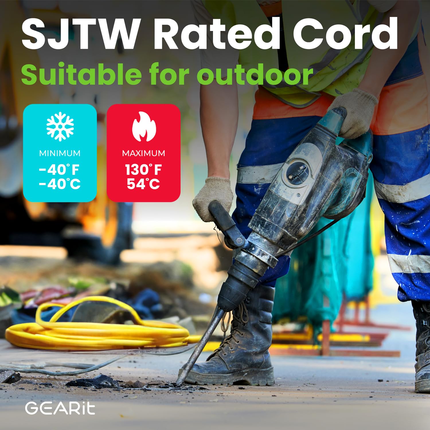 GEARit extension cord ends feature LED indicators for power flow visibility.