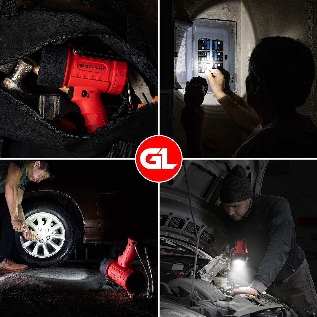GearLight LED Spotlight batteries not included ready for AA power