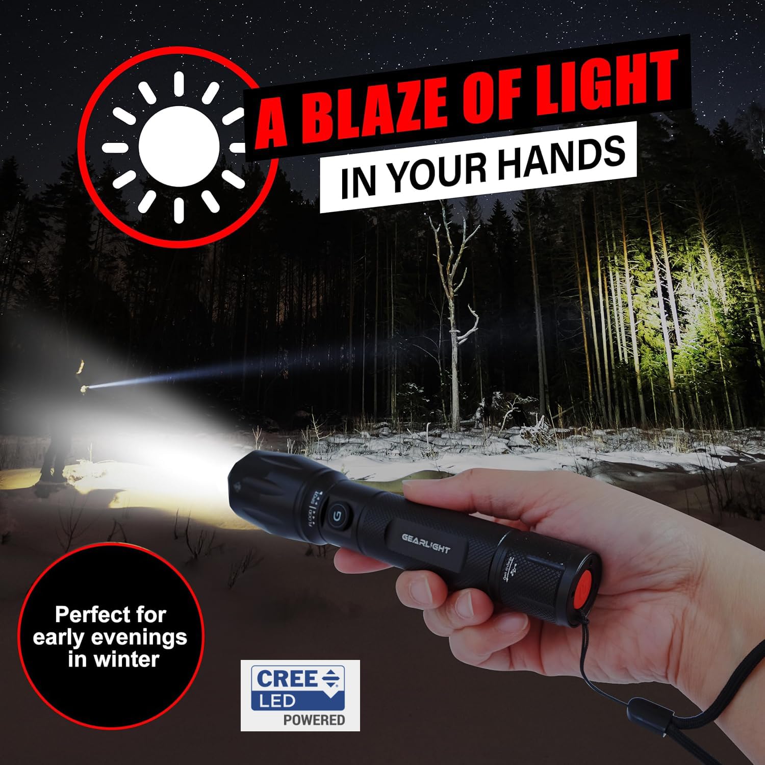 GearLight S1000 dual-button control for easy operation in any grip.
