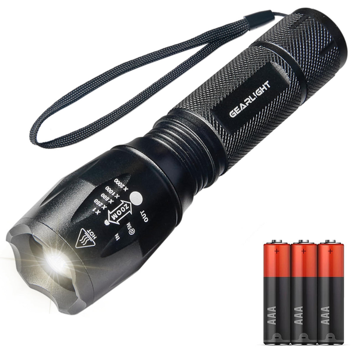 GearLight S1000 front view shows compact, durable flashlight for everyday carry.