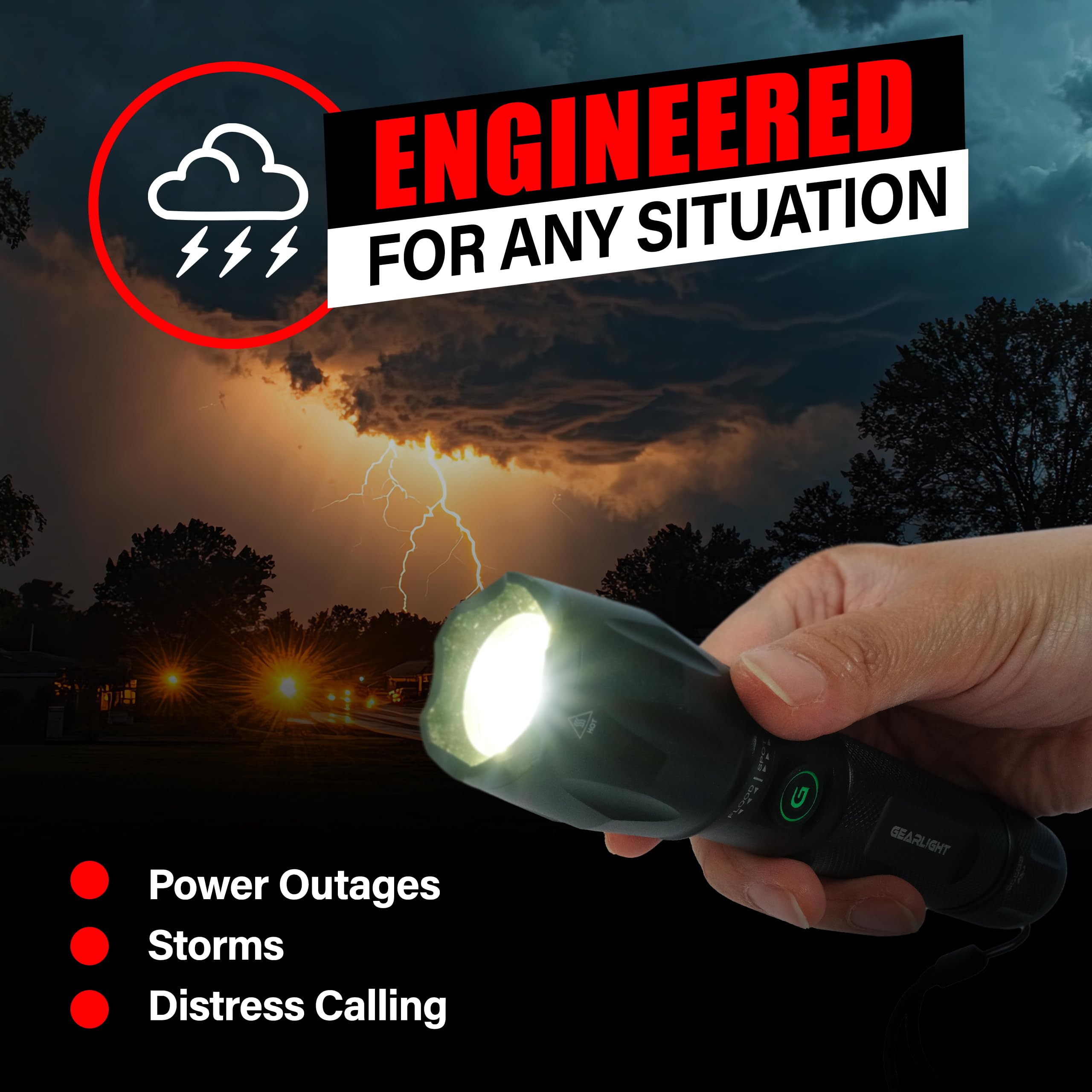 GearLight S1000 IPX4 water resistance for unpredictable weather.