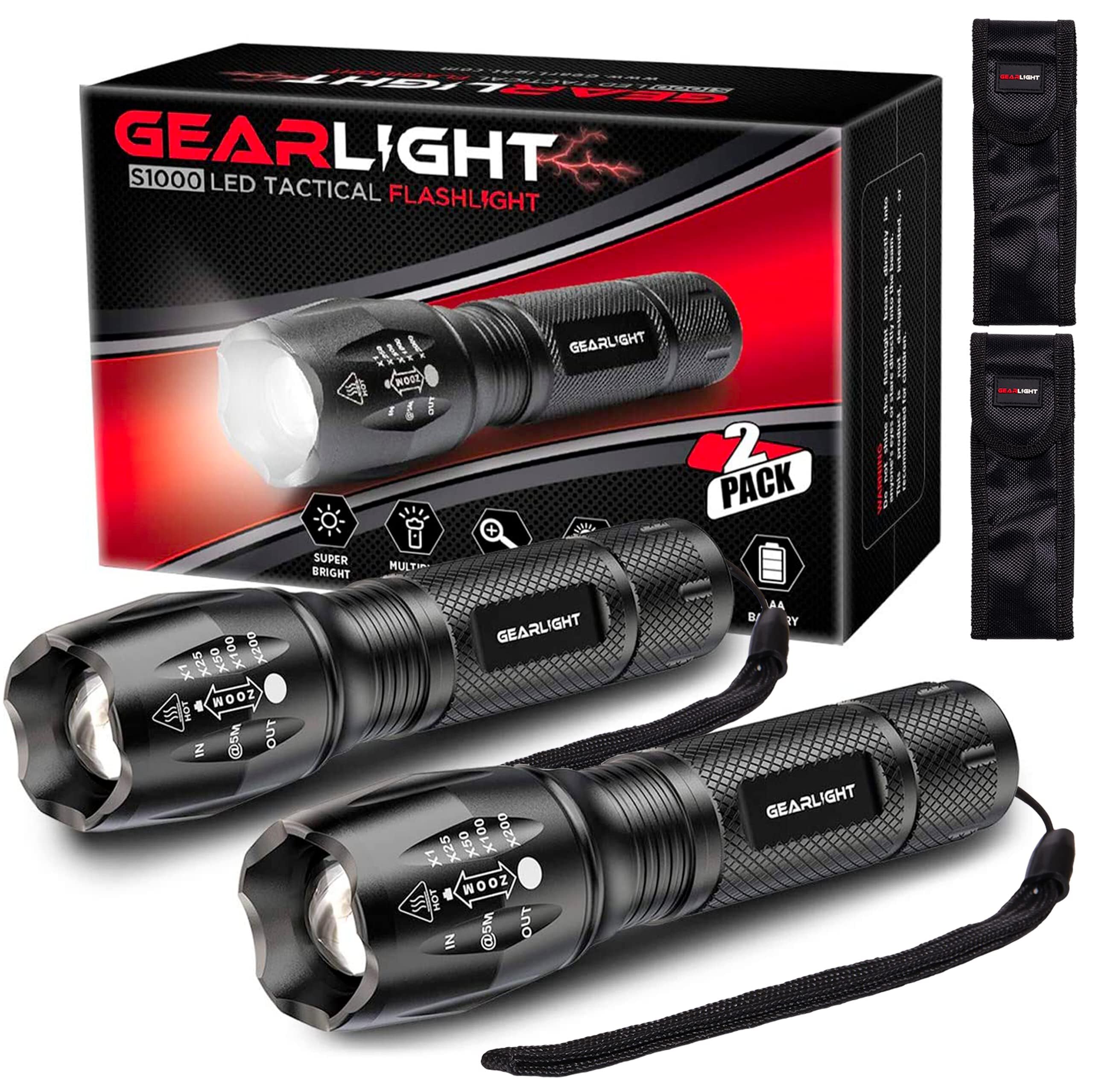 GearLight S1000 pair of compact flashlights for camping and emergencies.