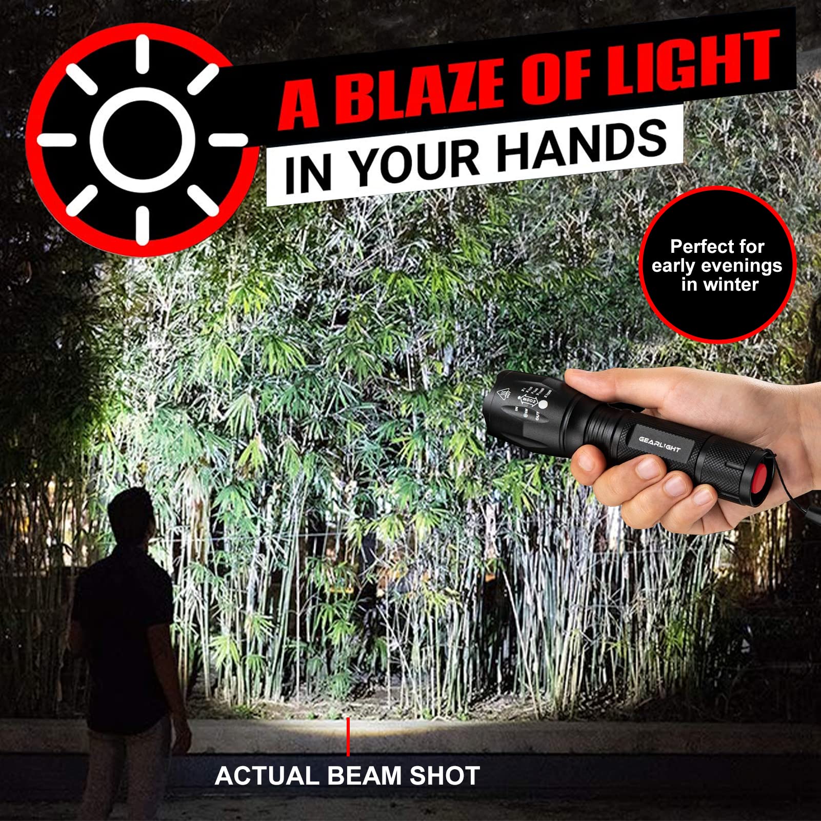 GearLight S1000 water-resistant design protects in rain and damp environments.