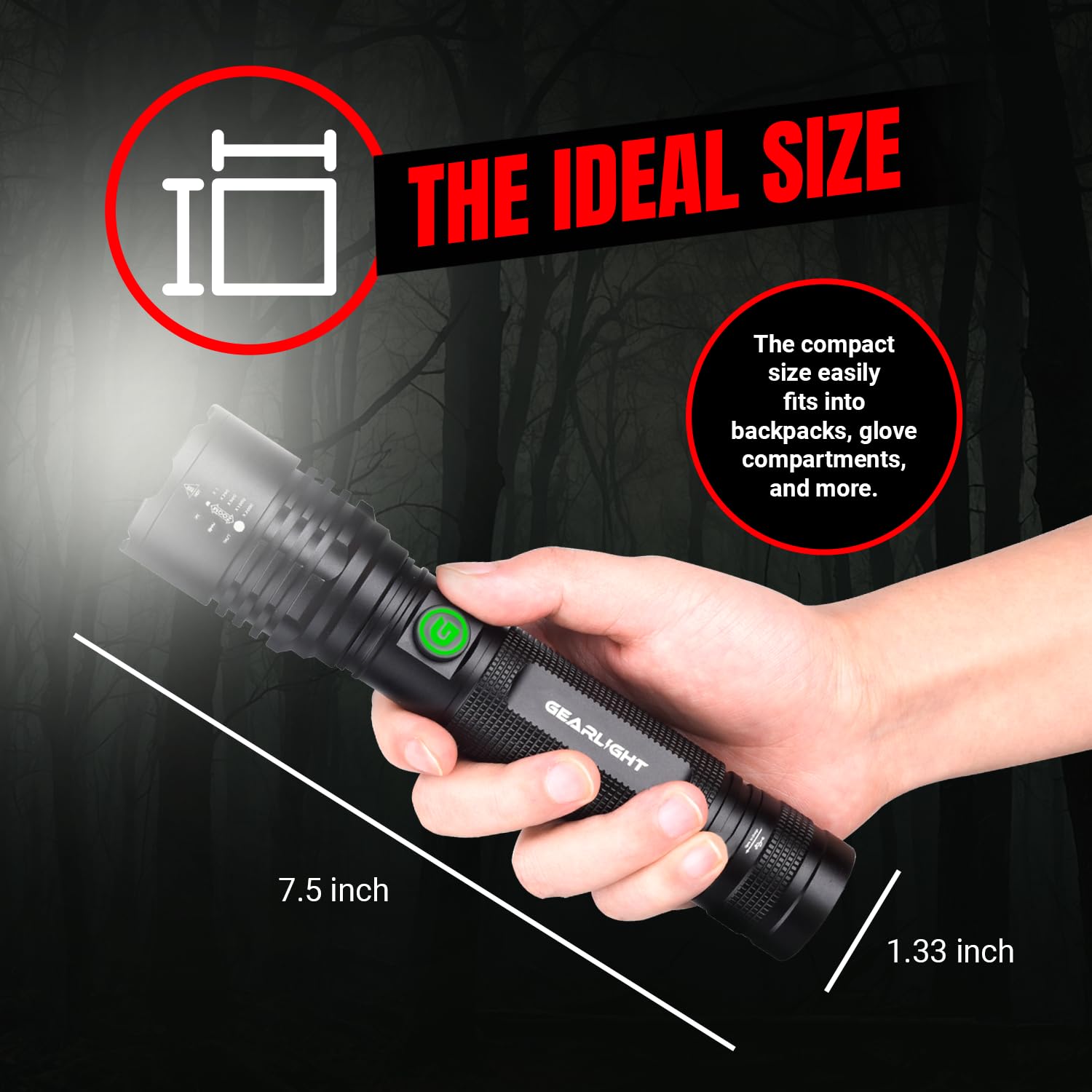 GearLight S2000 long runtime powered by a high-capacity battery.