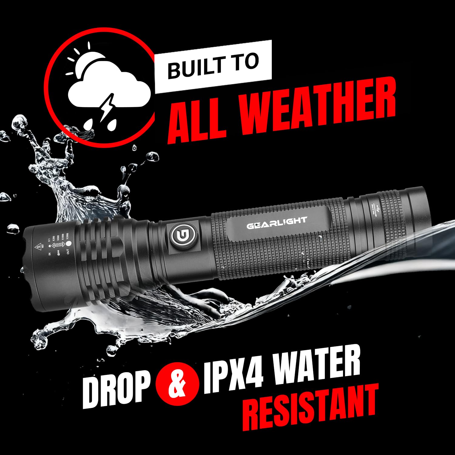 GearLight S2000 offers high, medium, low, strobe, and SOS modes.