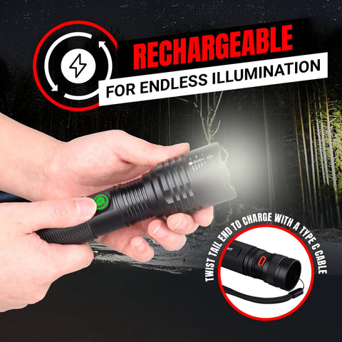 GearLight S2000 USB rechargeable design keeps you powered with the included cable.