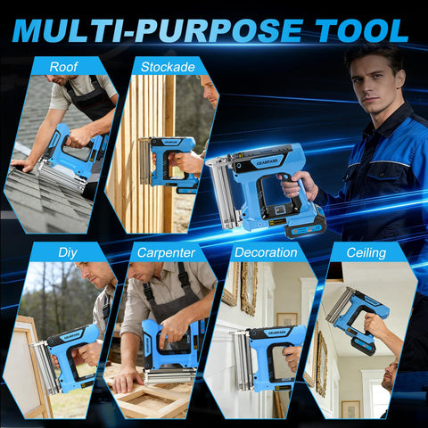 GEARPASS 500 nails plus 500 staples included for versatile fastening options.