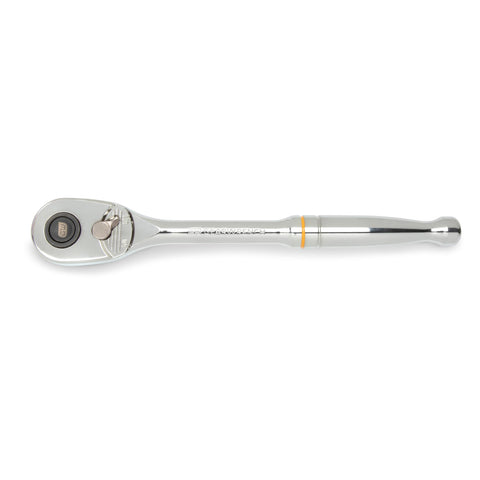 GearWrench 1/2 drive 90-tooth teardrop ratchet with compact head for tight spaces.