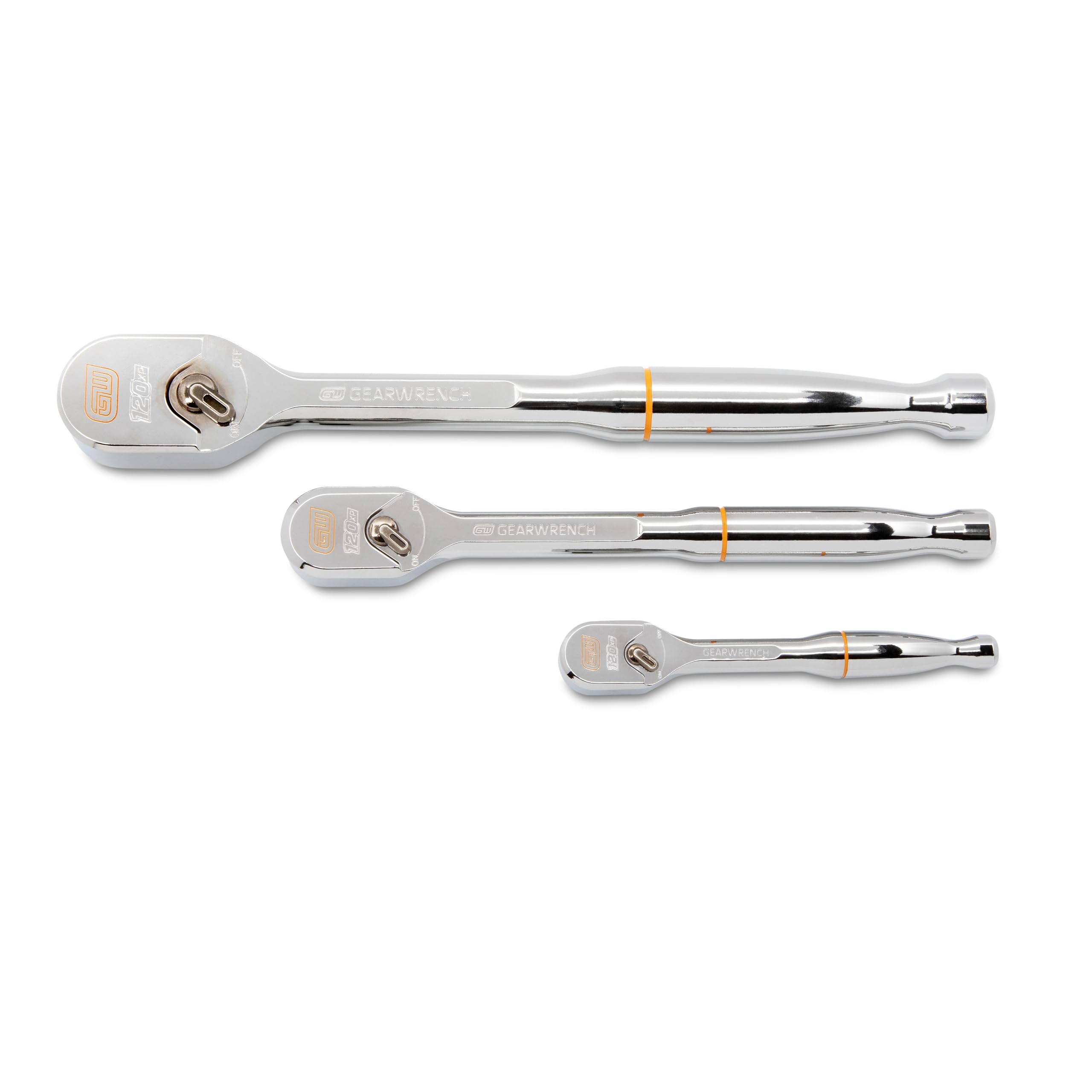 GearWrench 1/4 inch drive teardrop ratchet improves access in tight spaces.