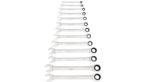 GearWrench 13-piece ratcheting wrench set, in-use demonstration for accessible turning