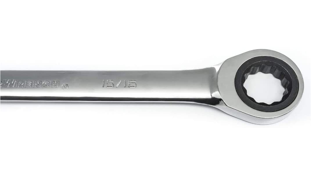 GearWrench 13-piece ratcheting wrench set, size stamped on both ends for quick identification