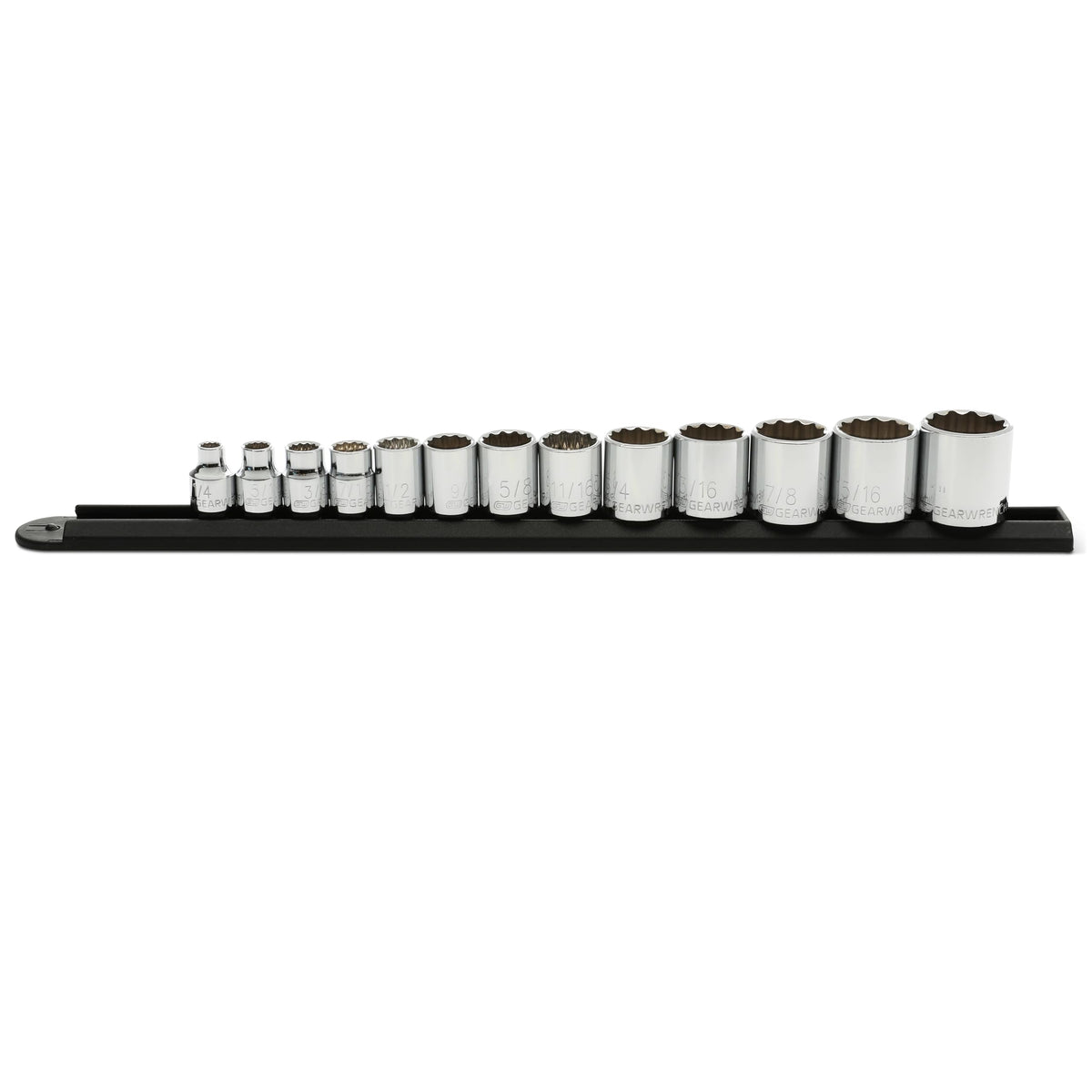 GearWrench 13pc SAE socket set with 3/8-inch drive for versatile automotive work.