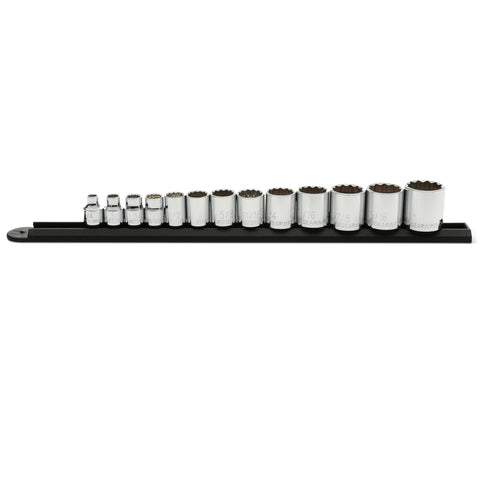 GearWrench 13pc SAE socket set with 3/8-inch drive for versatile automotive work.