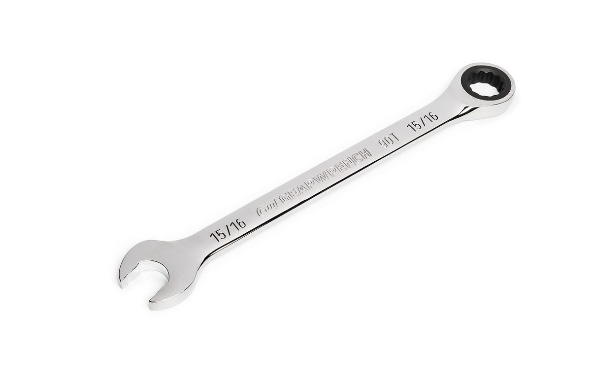 GEARWRENCH 15/16-inch swing arch wrench used in tight space for precise fastener access