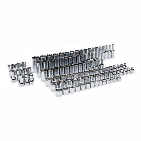 GearWrench 6 and 12-point metric sockets in deep and standard sizes for versatile fastening.