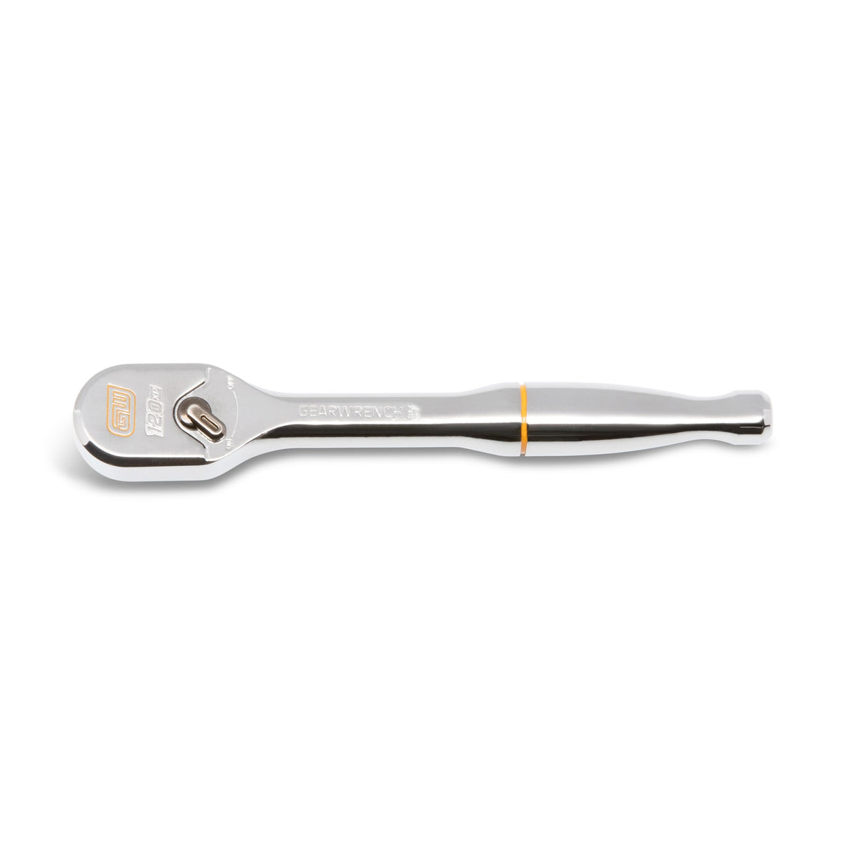 GEARWRENCH 81011XP ratchet with full polish chrome finish for easy cleaning and durability.