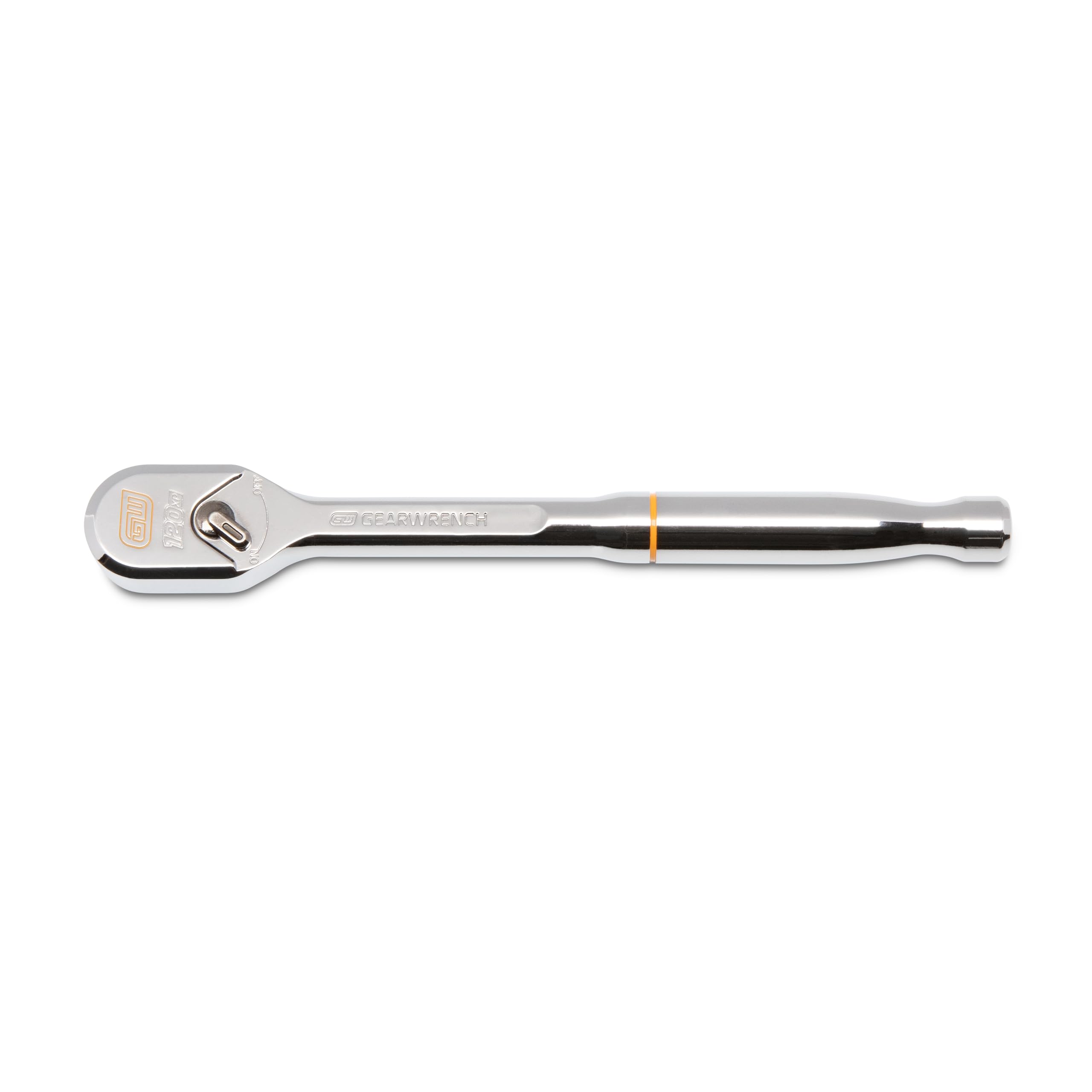 GearWrench 81211XP teardrop ratchet with a full polish finish for easy cleaning and durability.