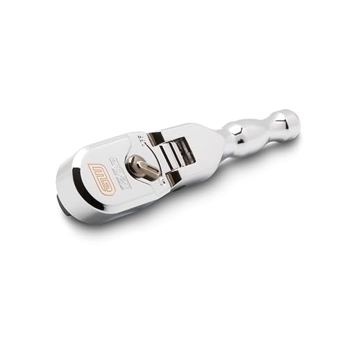 GEARWRENCH 81212XP stubby 4.74-inch handle improves reach in tight panels.