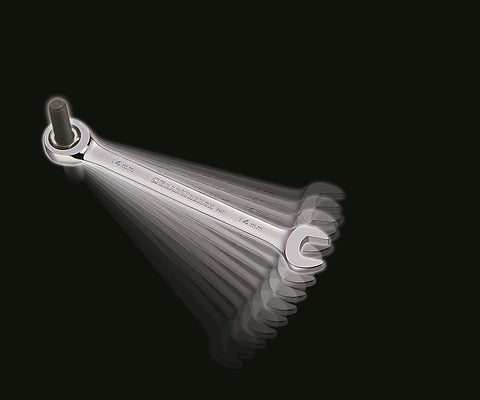 GearWrench size marks on both ends speed tool identification.