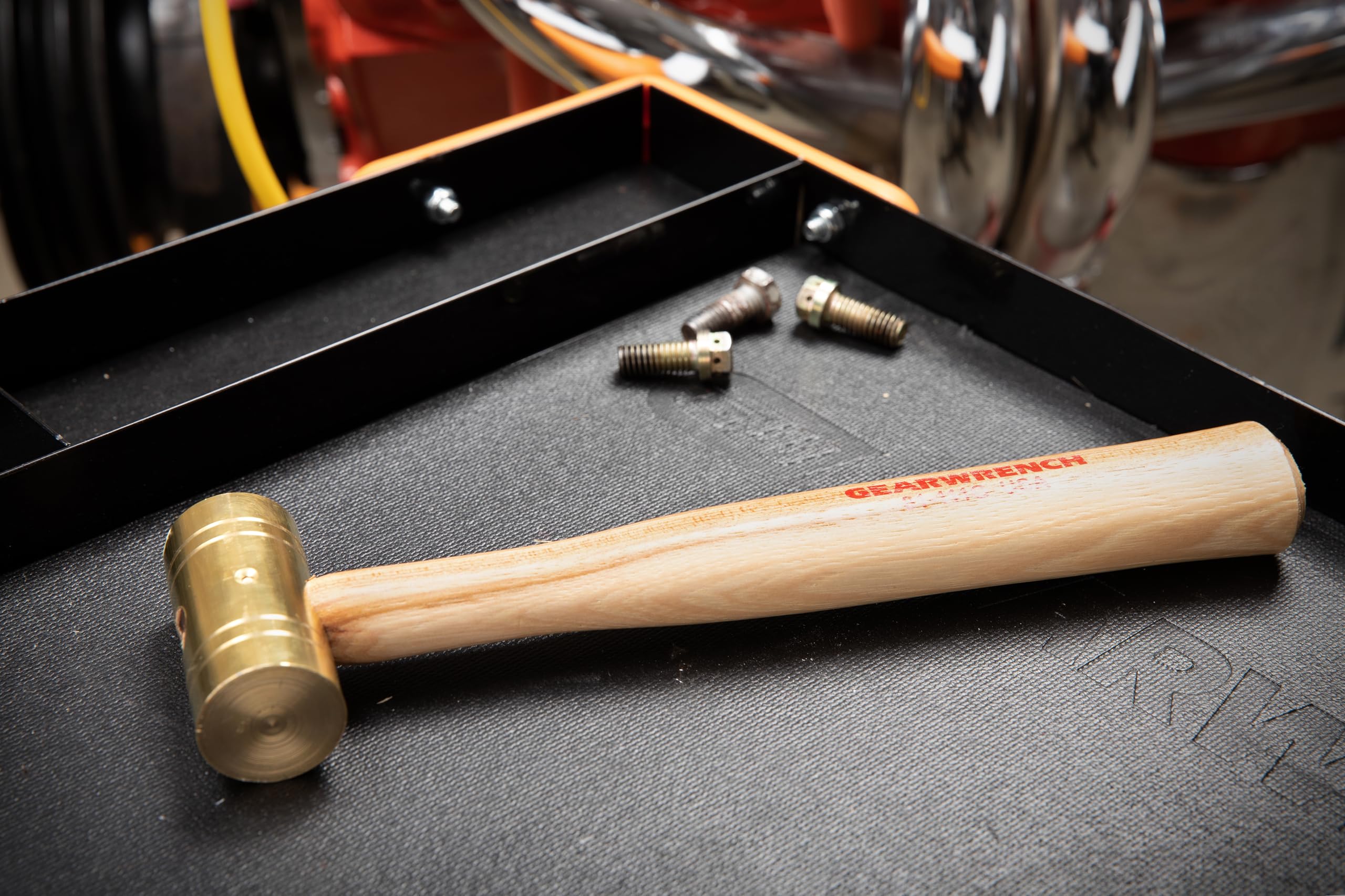 GearWrench brass hammer driving bushings and gears with steady force
