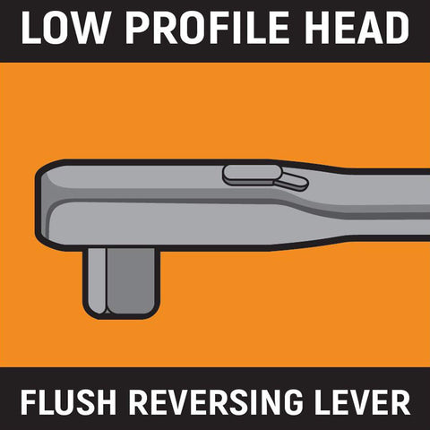GearWrench compact ratchet access for cramped work areas.