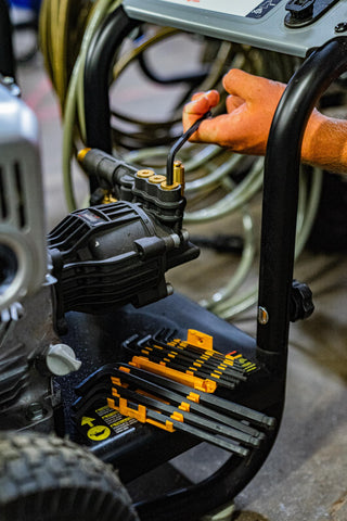 Compact GearWrench hex-key set stored neatly for organized workspace.