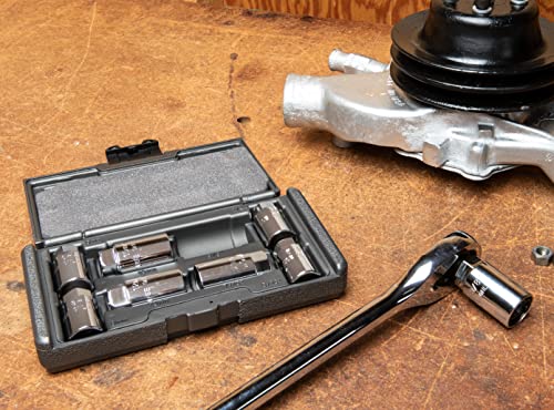 GEARWRENCH designed for difficult areas: reach studs behind tubes and lines