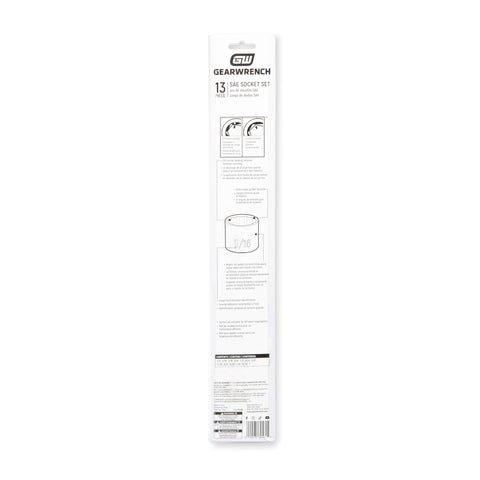 GearWrench hard stamped size markings for quick size identification.