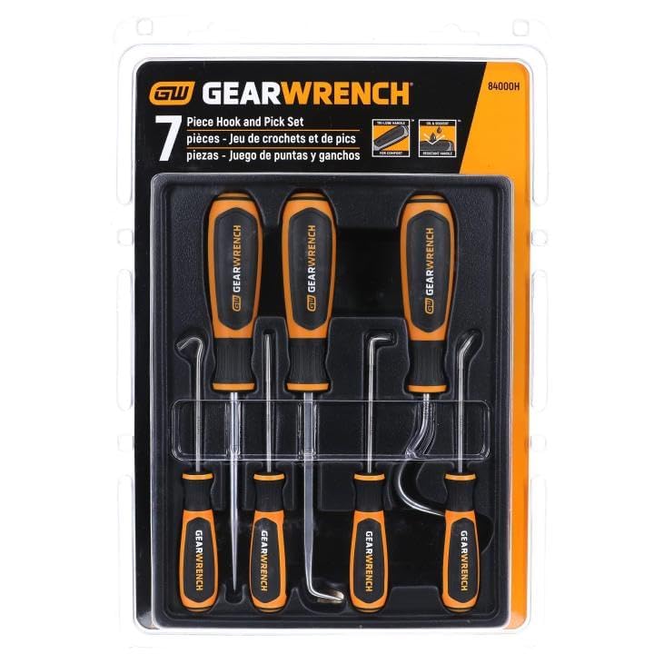 GEARWRENCH Hook and Pick Set reaches around wiring and hoses in the engine bay