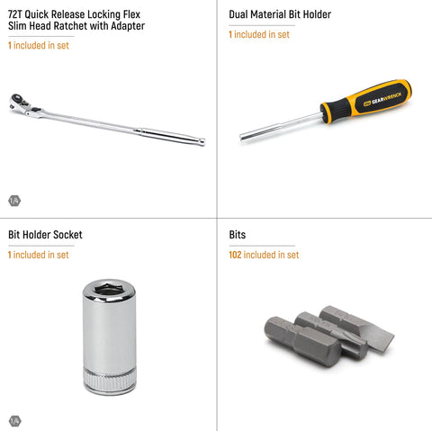 GearWrench locking flex-head offers 9 positions for versatile reach.