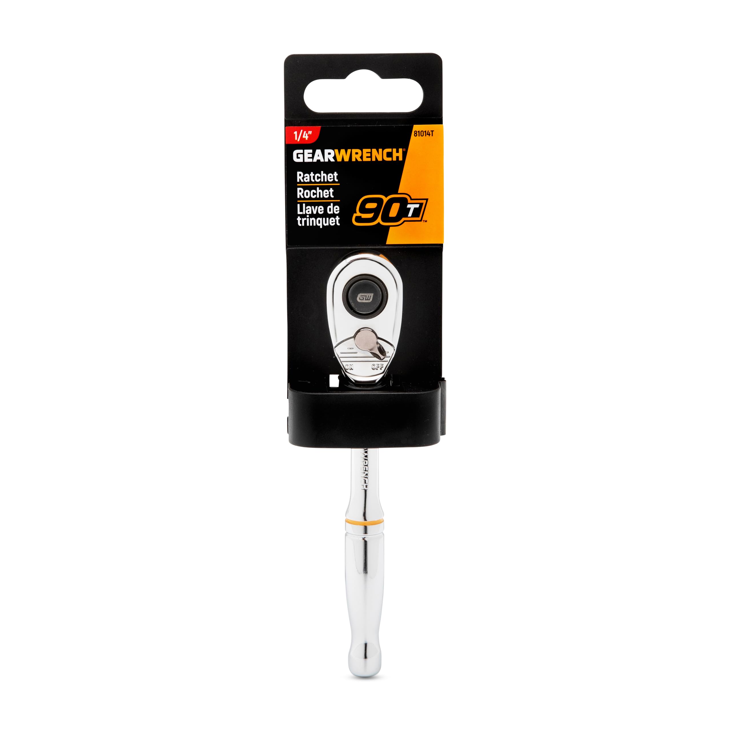 GearWrench low-profile teardrop head improves access in tight spaces.