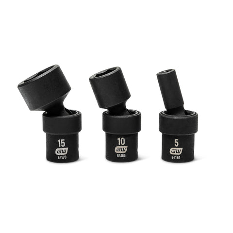 GEARWRENCH metric sockets arranged for easy access and reduced rounding.