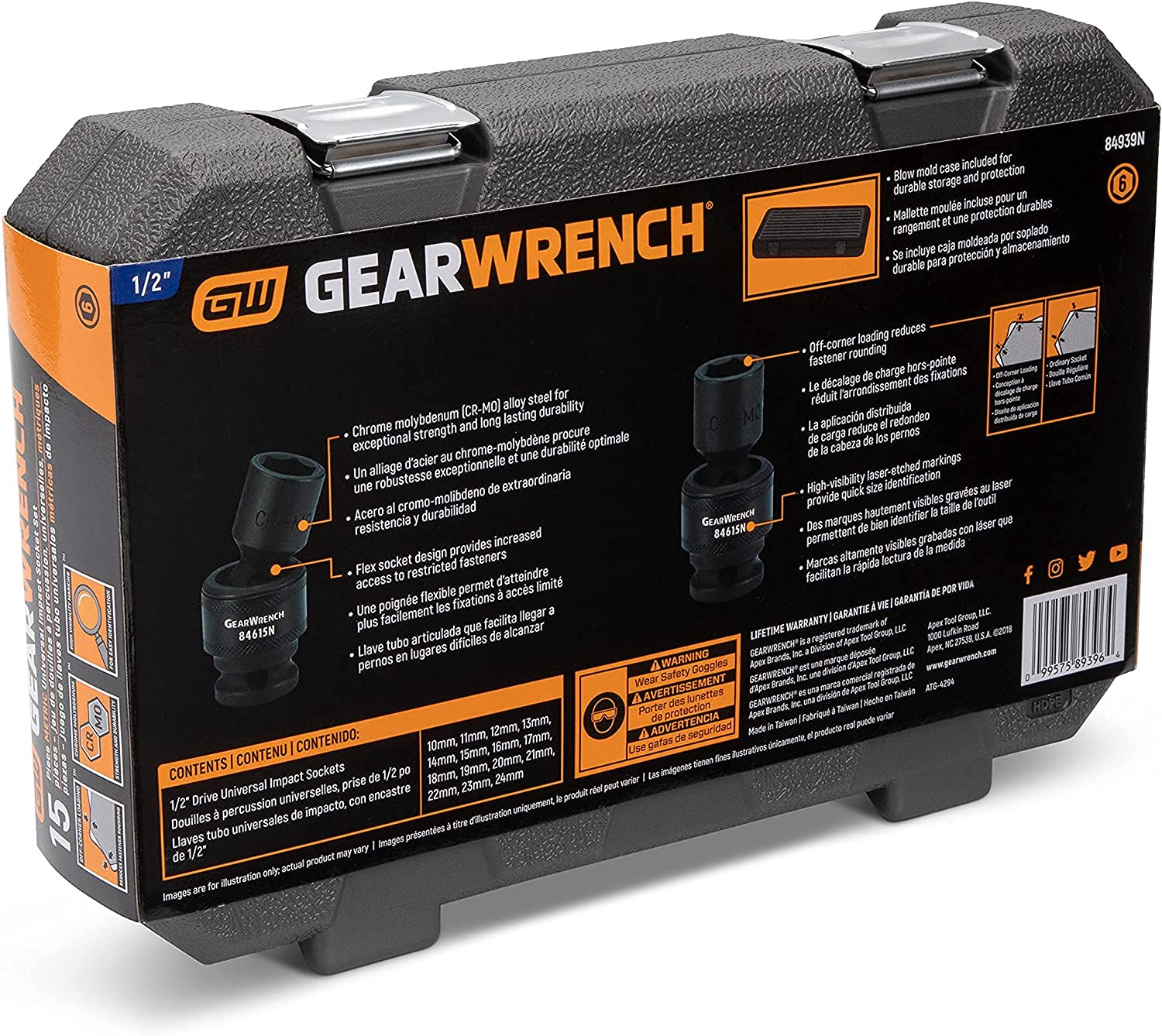 GEARWRENCH off-corner loading design reduces rounding and protects fasteners.