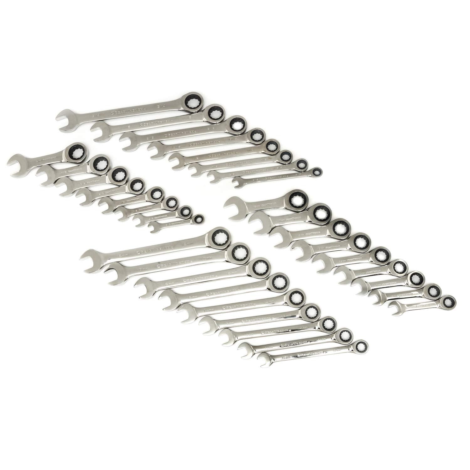 GearWrench off-corner loading enhances grip and reduces fastener rounding.