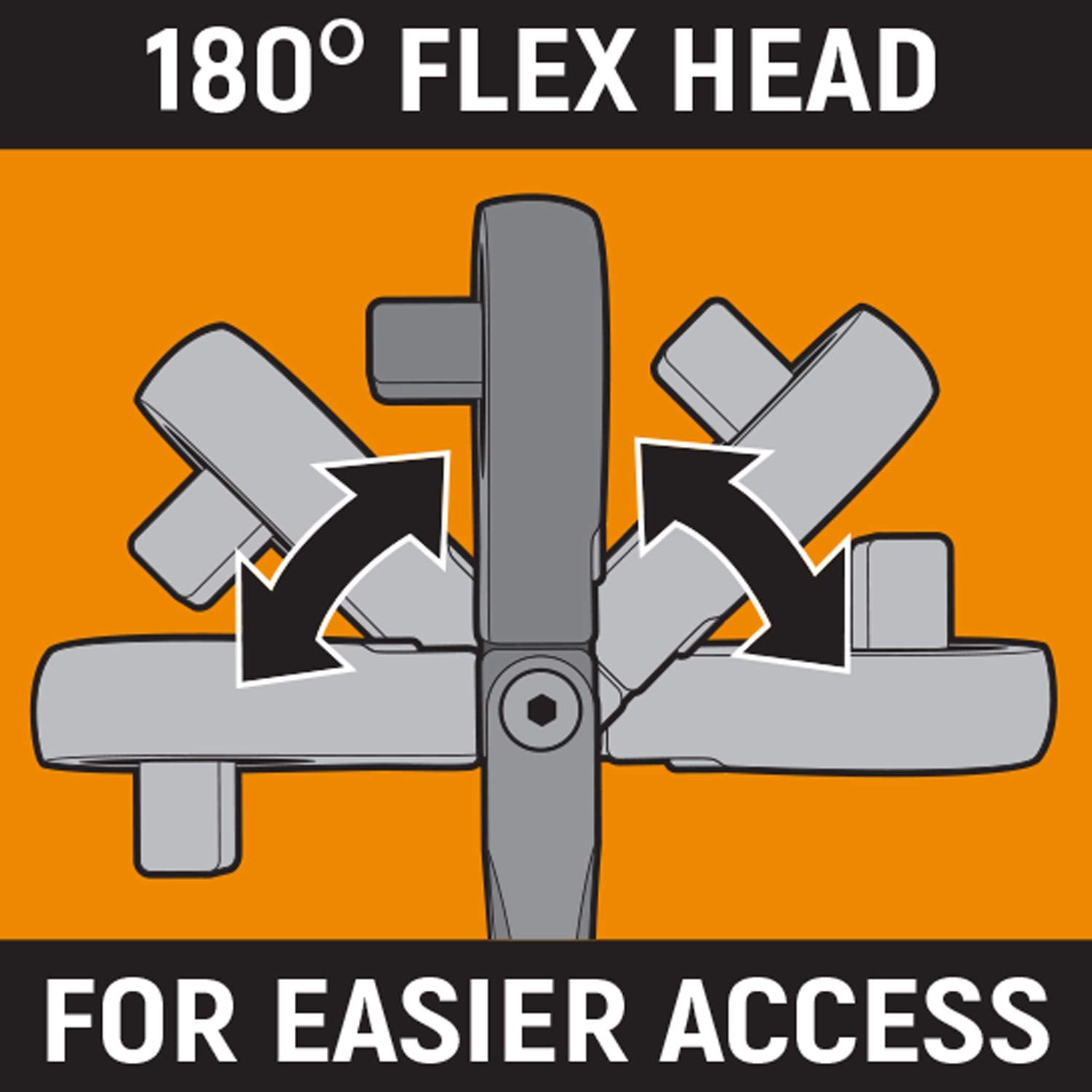 GearWrench flush-mounted on/off switch keeps head secure.