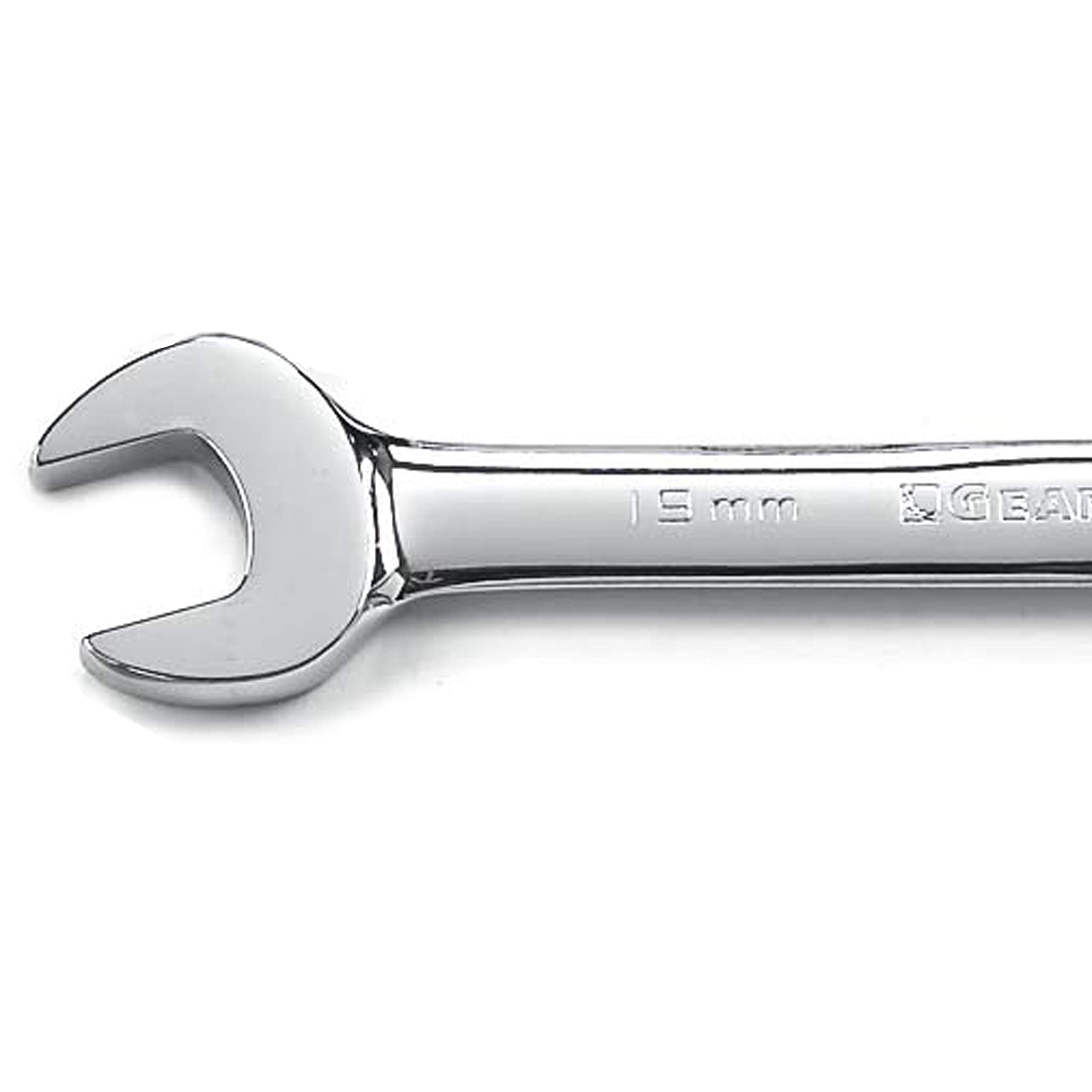 GearWrench pass-thru technology image indicating long-bolt reach capability.