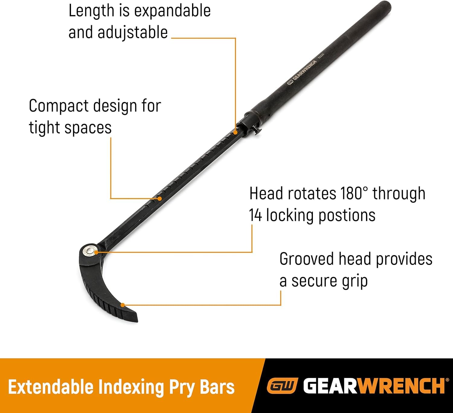 GEARWRENCH compact design fits in tight spaces while extending reach.