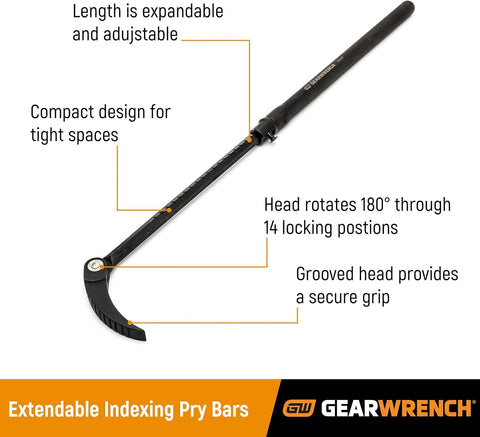 GEARWRENCH compact design fits in tight spaces while extending reach.