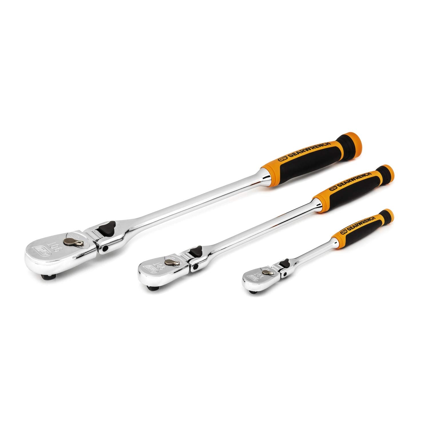 GearWrench teardrop low-profile head fits narrow spaces.