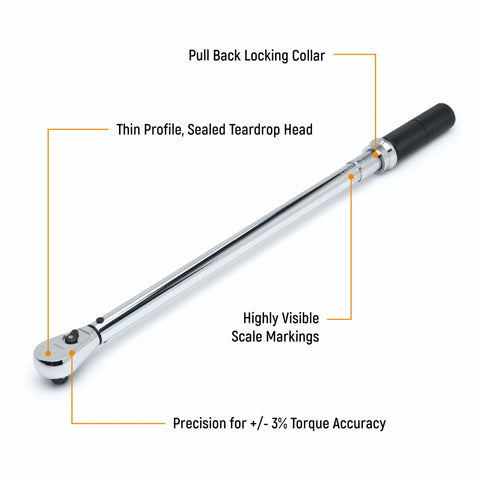 GearWrench tire shop torque wrench with rugged rubber cover