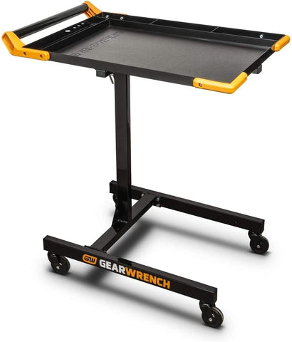 GearWrench mobile table rolls smoothly on 3-inch casters.