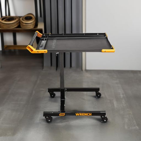 GearWrench work table compartments secure small parts during transport.