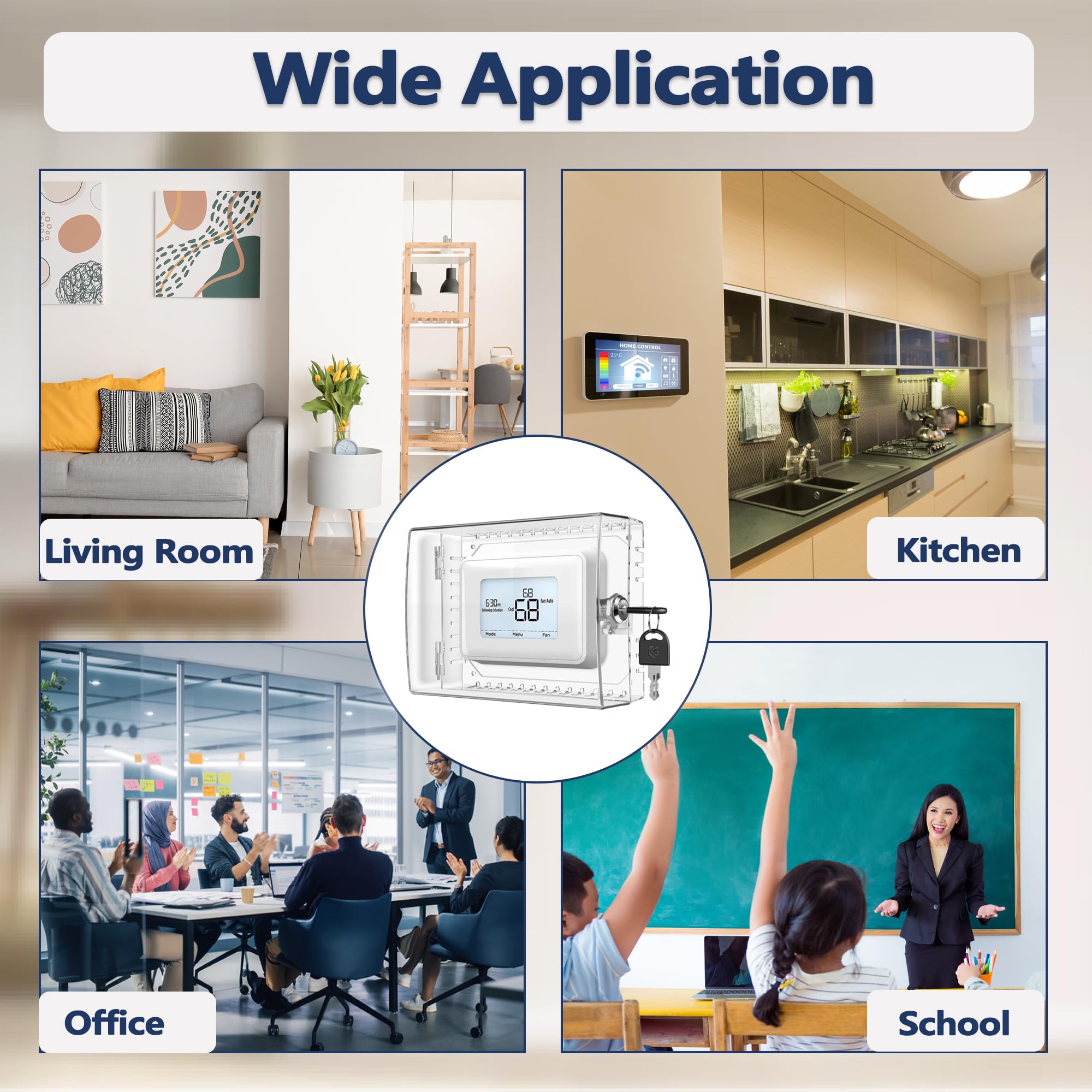 Gedreew compatibility fits thermostats up to 7.28W x 5.75H inches