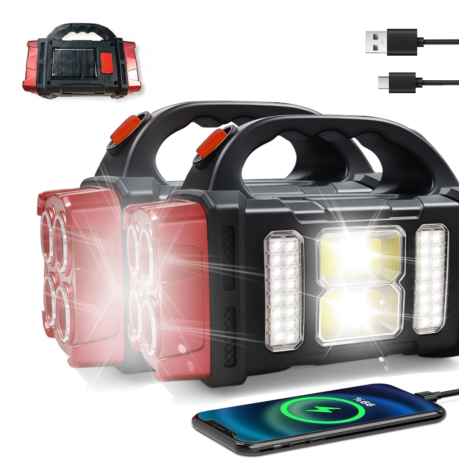 Geebonflugens solar flashlight dual charging for reliable outdoor power