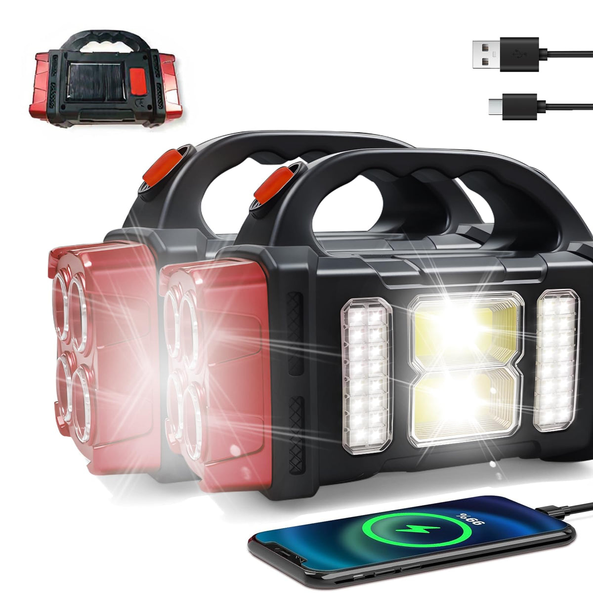 Geebonflugens solar flashlight dual charging for reliable outdoor power