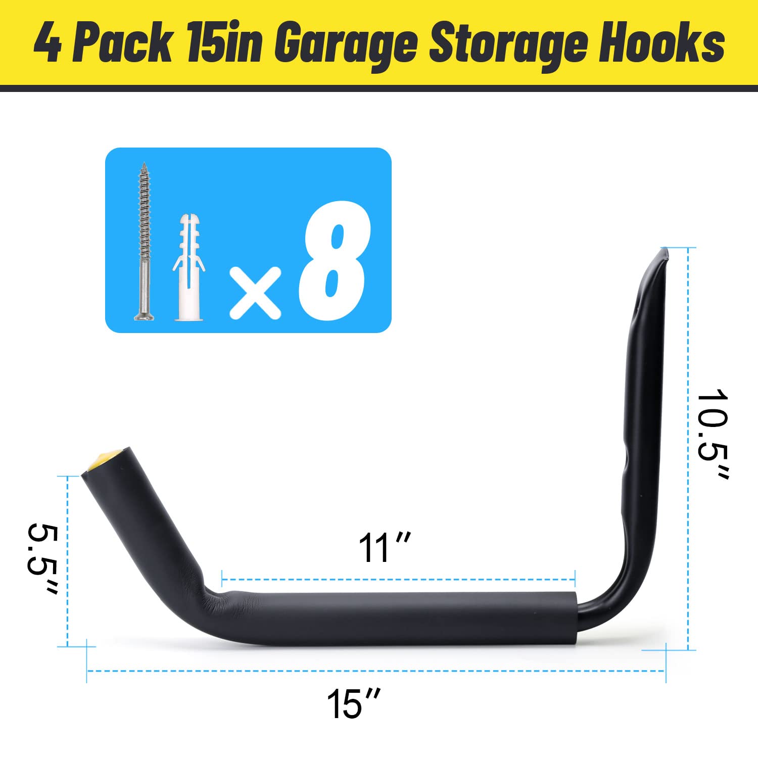 GEEDAR 15-inch heavy-duty hook supports bulky gear securely