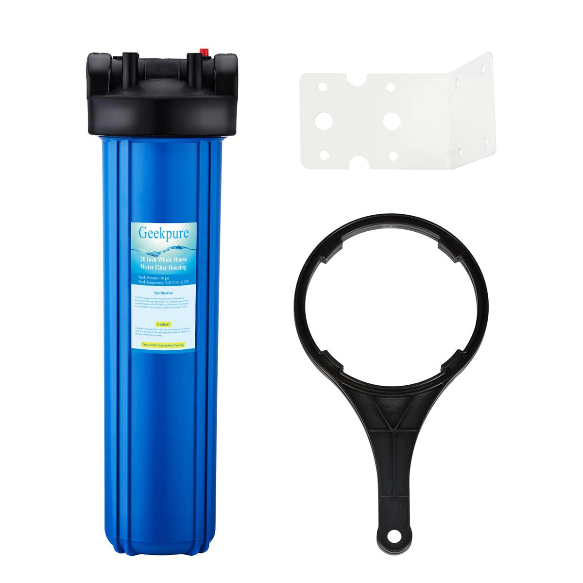 Geekpure 20-inch housing side view for efficient whole-house filtration